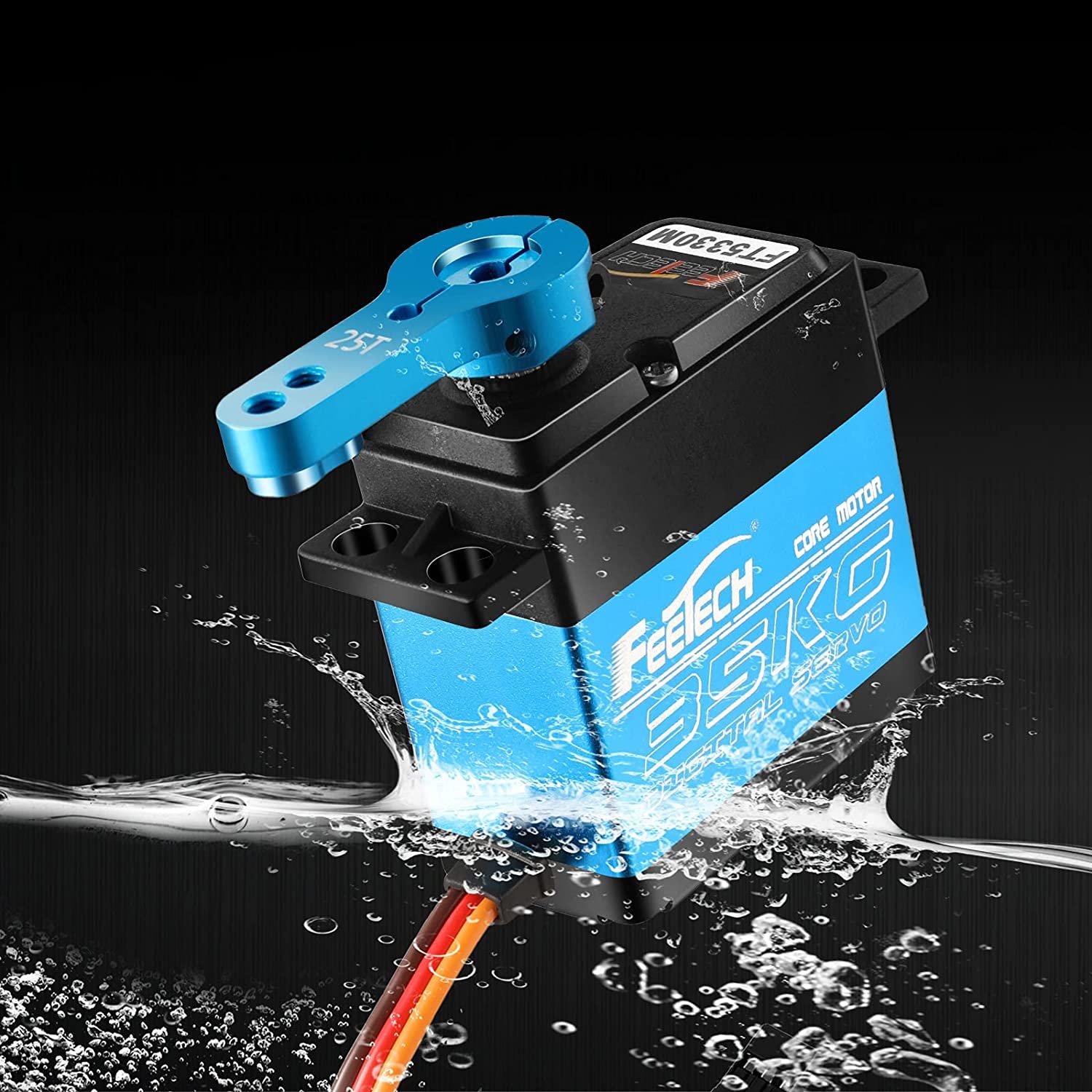 35KG Servo Motor 180 Degree Waterproof 7.4V High Torque RC Servo Full Metal Gear Digital Servo for 1/8 1/10 RC Cars